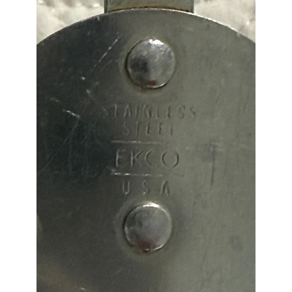 Ekco Spatula Turner Brown Silver Vintage Faux Wood‎ Stainless MCM Made in USA